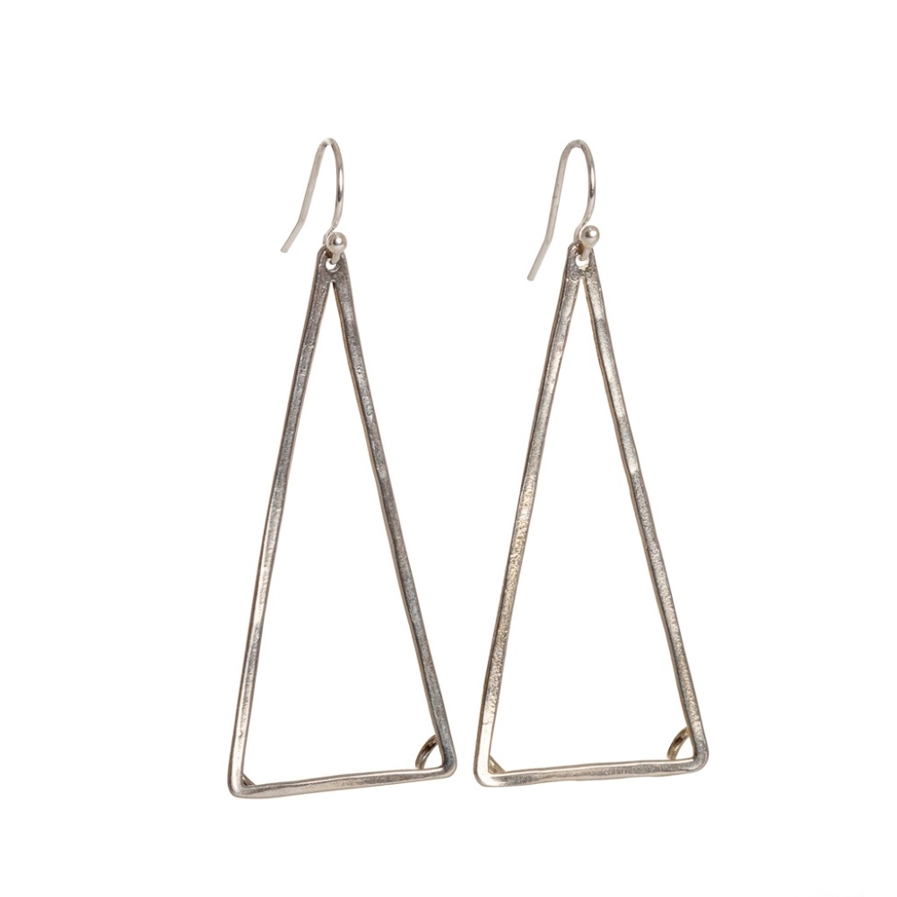 Sterling Silver Triangle Earrings